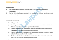 Hire Agreement Template Australia