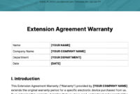 Extended Warranty Agreement Template