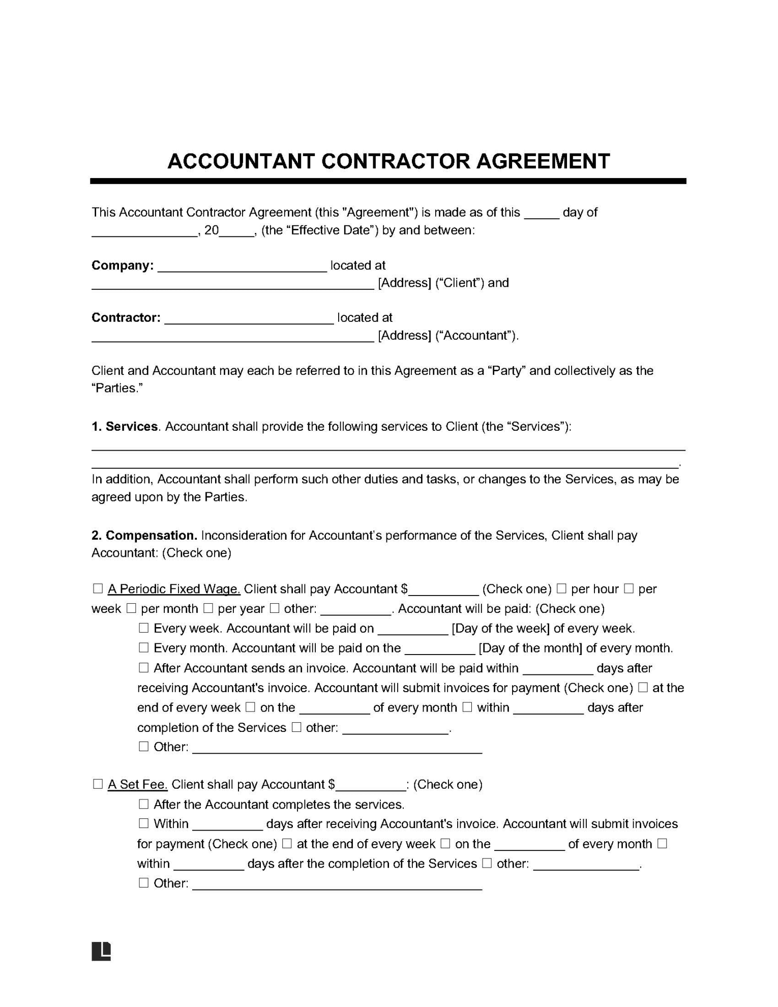 Free Accounting Consultant Agreement Template  PDF & Word