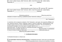 Standard Confidentiality Agreement Template