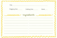 A Standardized Recipe Card Template For Culinary Applications