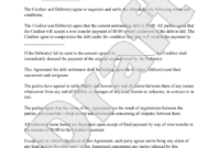 Debt Settlement Agreement Letter Template