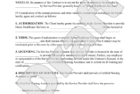 Home Care Service Agreement Template