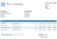 South African Standard Invoice Template