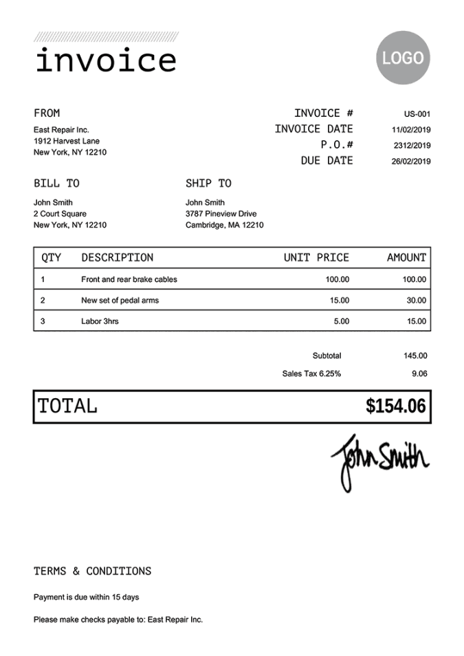 Free Invoice Templates  Print & Email Invoices