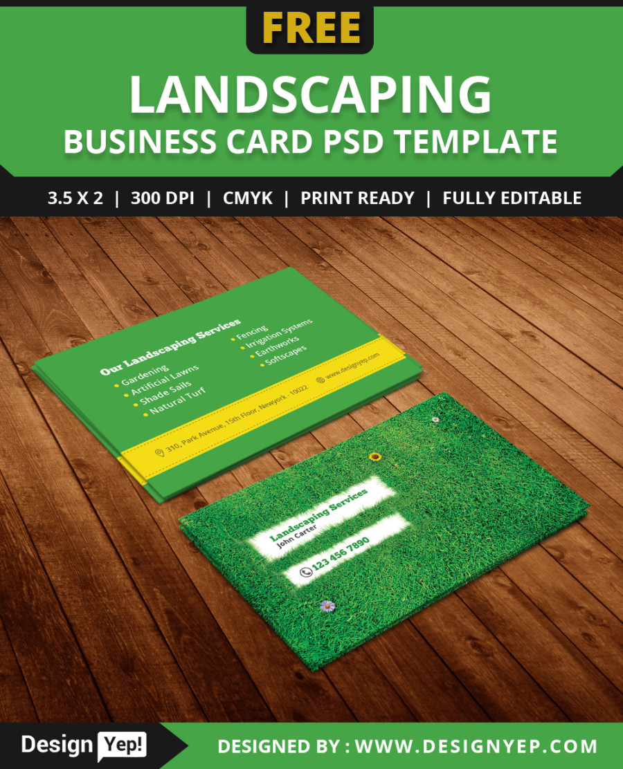 Free Landscaping Business Card Template PSD :: Behance