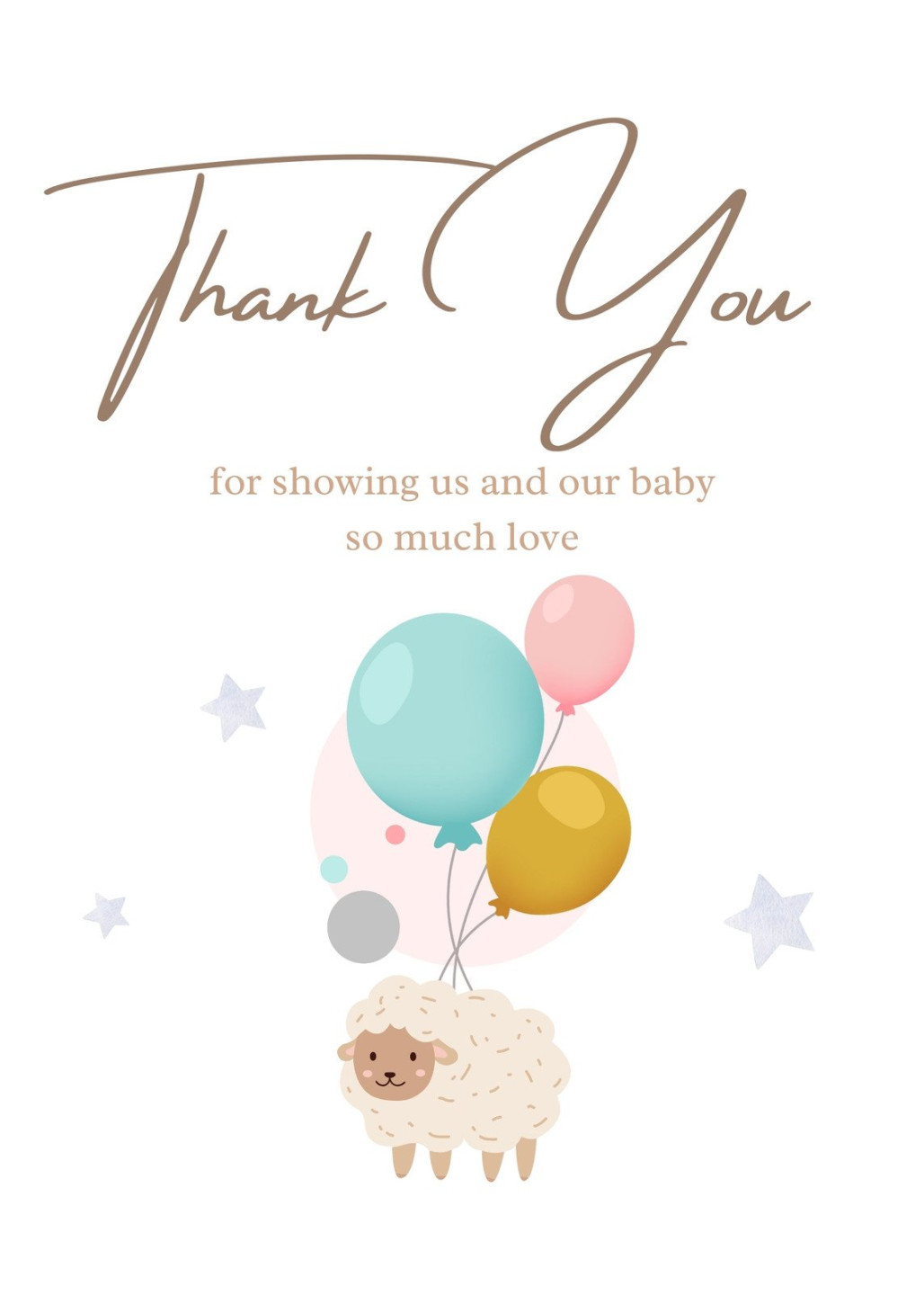 Free printable baby shower thank you card templates  Canva