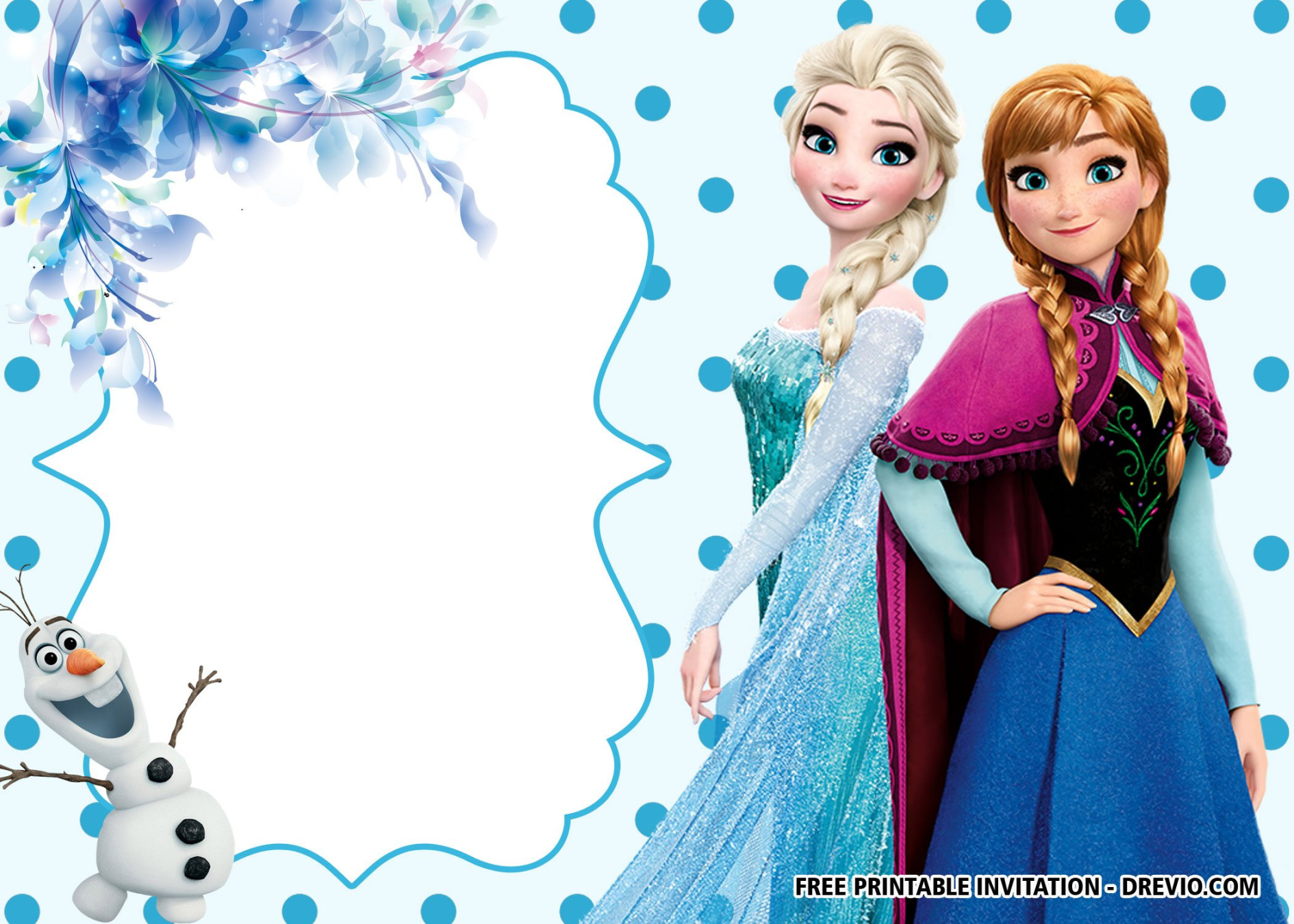 FREE Printable Frozen Anna And Elsa Invitation Templates - Drevio