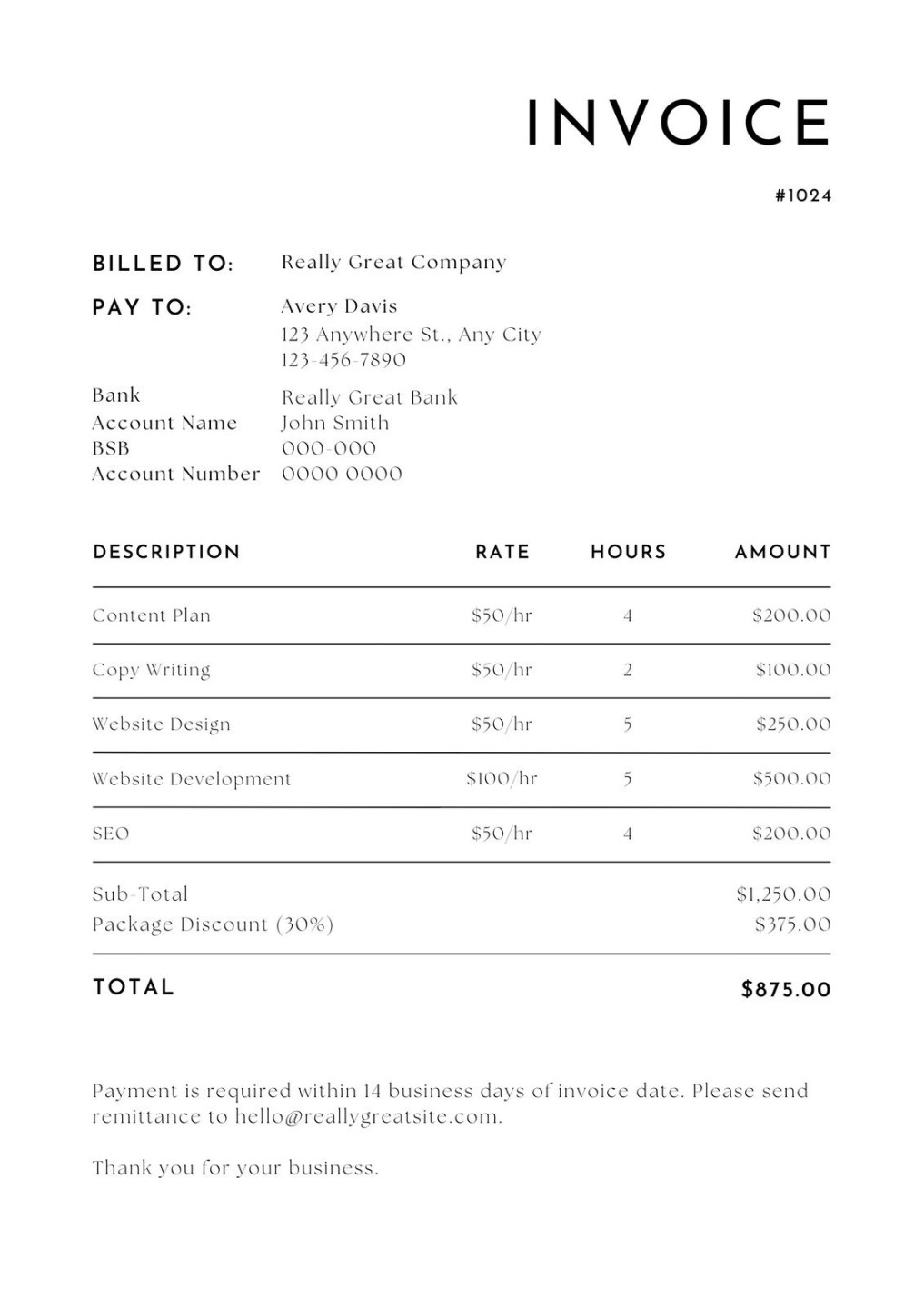 Free, printable, professional invoice templates to customize  Canva