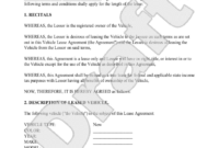 Vehicle Lease Agreement Template