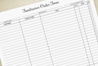 Blank Fundraiser Order Form Template