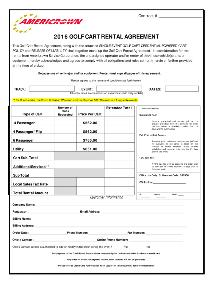 Golf cart rental agreement template: Fill out & sign online  DocHub