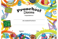 Preschool Graduation Certificate Template: A Customizable Design For A Memorable Milestone