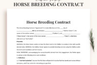 Stallion Breeding Contract Template: A Comprehensive Guide