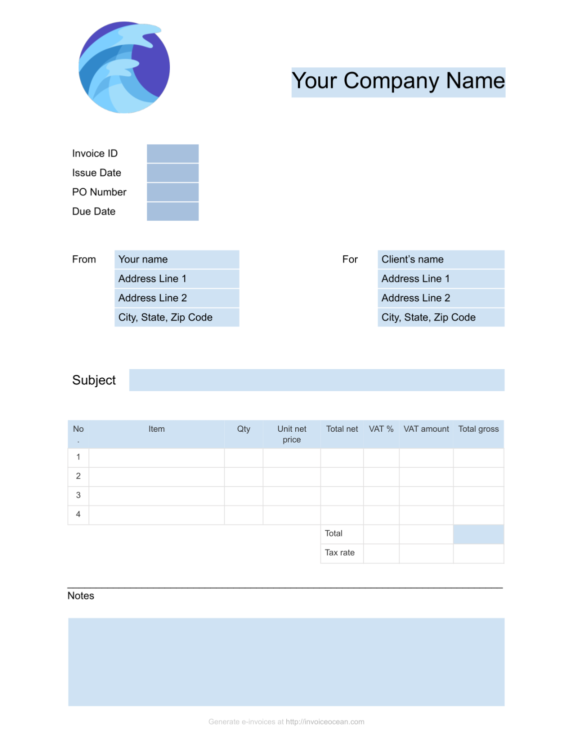 Invoice template - Online Invoices – invoicing software, invoice