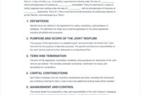 Free, User-Friendly Joint Venture Agreement Template