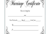 Blank Marriage Certificate Template