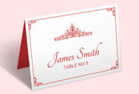 Elegant Table Place Card Template For Formal Occasions