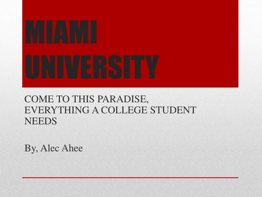 PPT - MIAMI UNIVERSITY PowerPoint Presentation, free download - ID