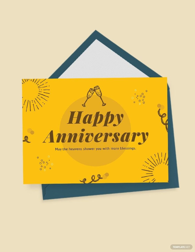 Printable Anniversary Card Template in Pages, PSD, Publisher, Word