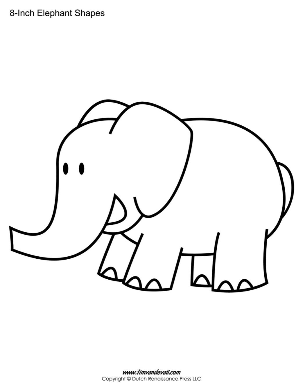 Printable Elephant Templates / Elephant Shapes for Kids