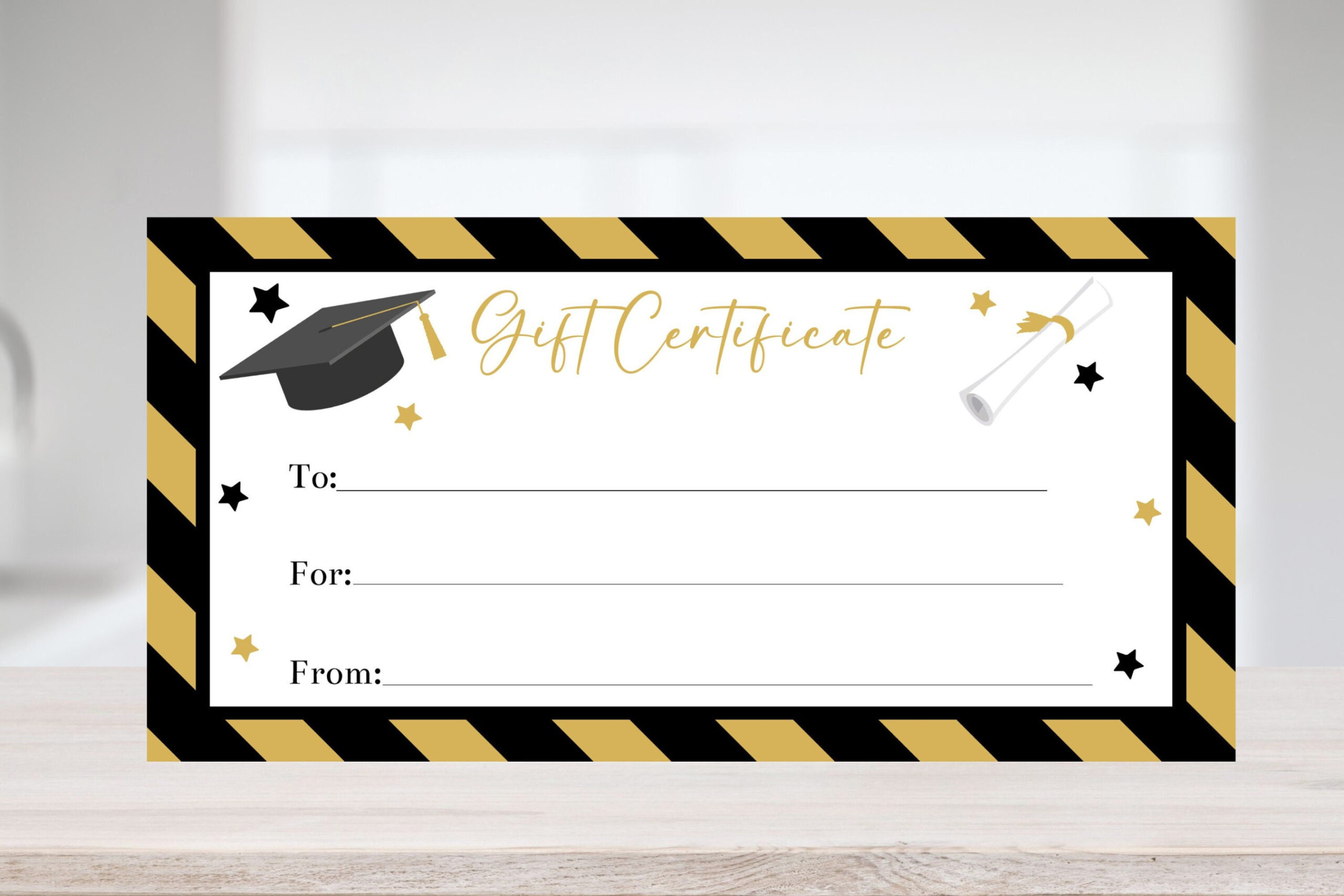 Printable Graduation Gift Certificate Template Editable Grad Party