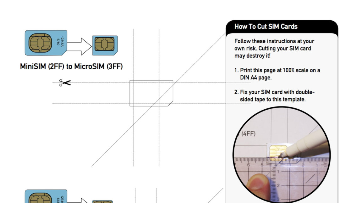 Printable Nano-SIM and Micro-SIM Cutting Guide [Download] - iClarified