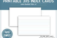 A Formal Template For 3×5 Note Cards