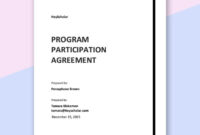 Program Participation Agreement Template