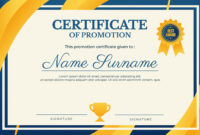 Promotion Certificate Template: A Formal Acknowledgment Of Achievement