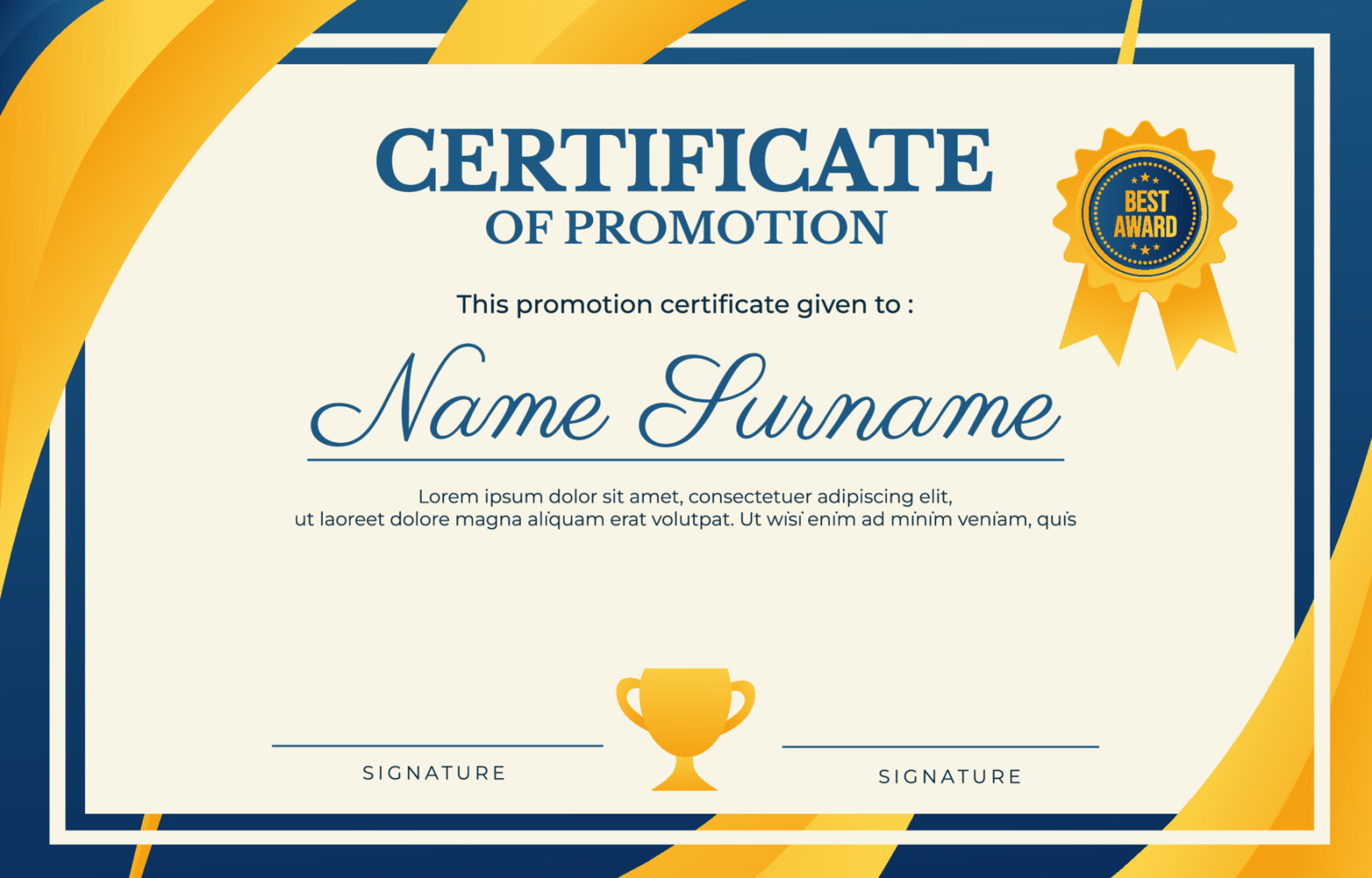 Promotion Career Certificate Template  Vector Art at Vecteezy