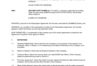 Restricted Stock Purchase Agreement Template