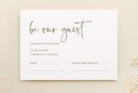 RSVP Card Template For A Formal Wedding