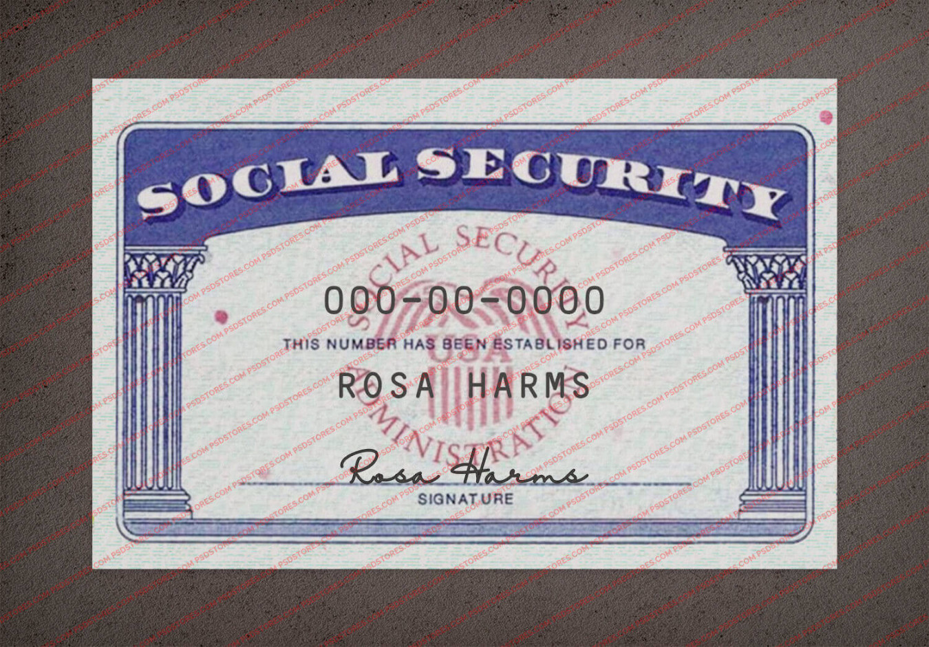 Social Security Card Template  - PSD Stores