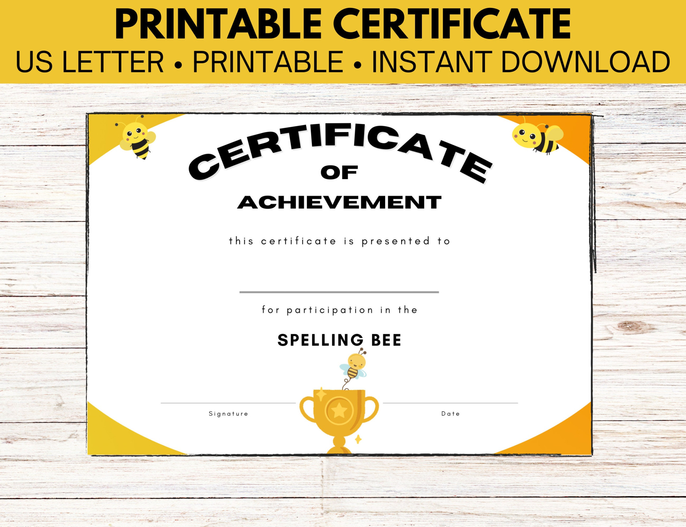 Spelling Bee Certificate - Etsy