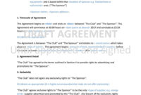 Sports Sponsorship Agreement Template