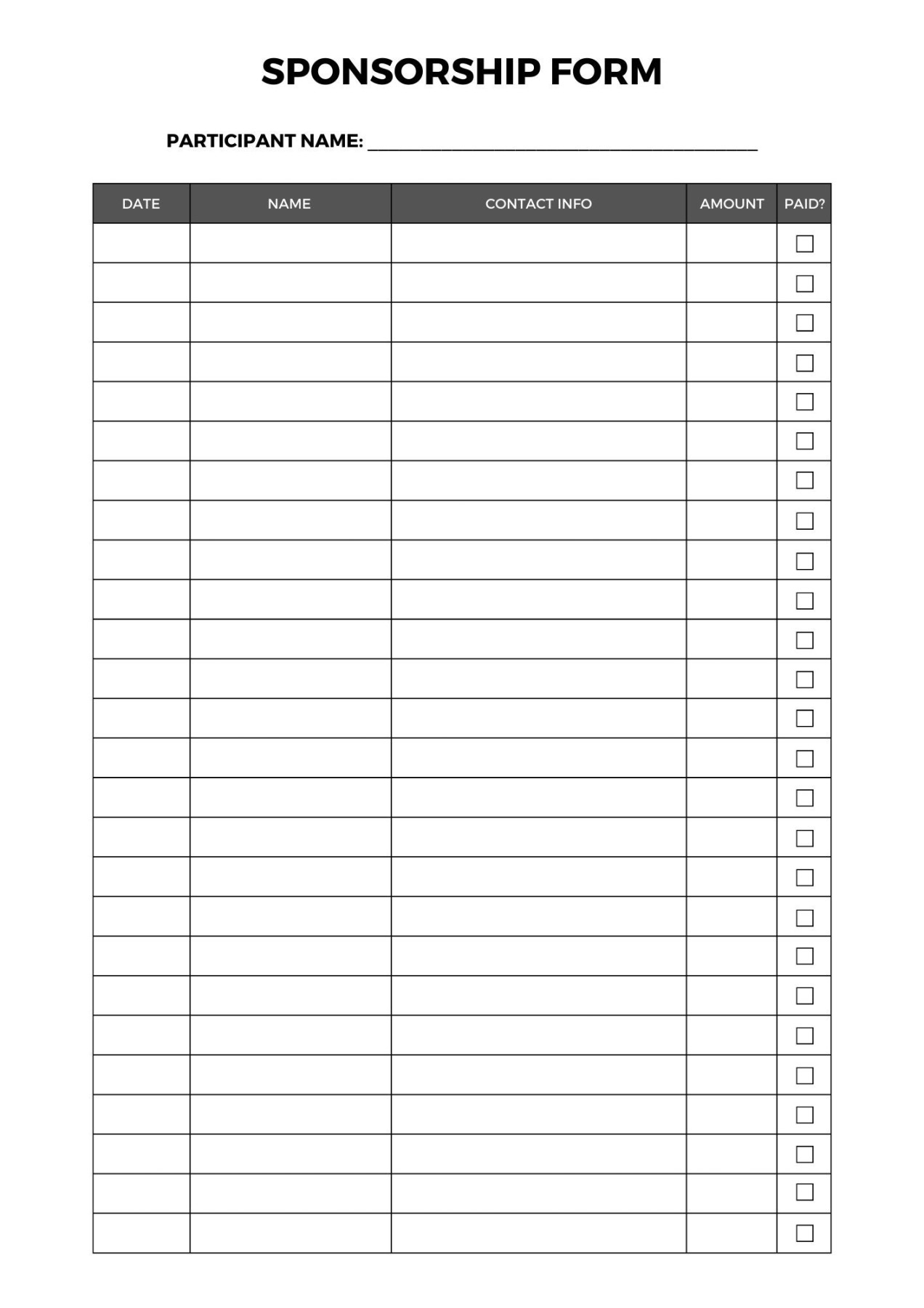 Sponsorship Form Template, Sponsorship Form, Sponsorship Template