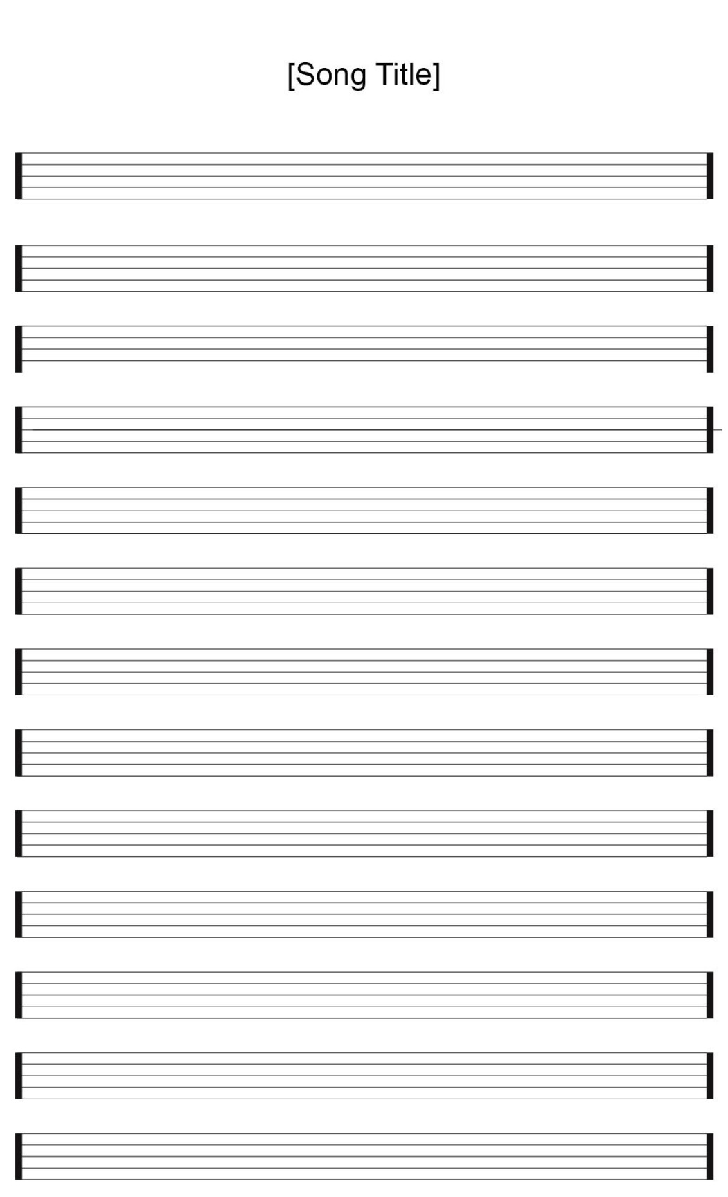 Staff Paper Blank Sheet Music -  Free PDF Printables  Printablee