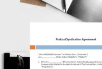 Radio Syndication Agreement Template