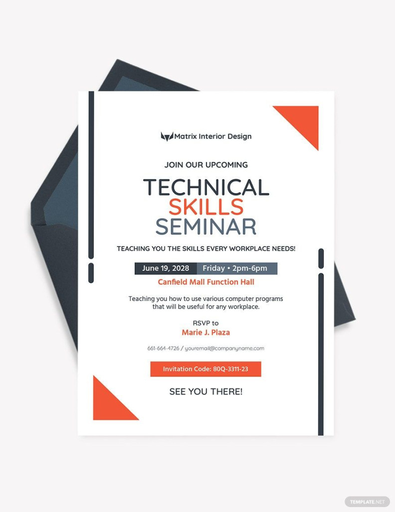 Technical Seminar Invitation Template in PSD, Word, Publisher