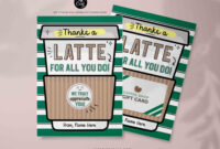 A Formal Expression Of Gratitude: The Thanks A Latte Card Template