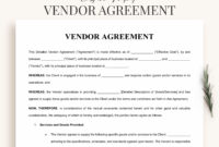 Vendor Take-Back Agreement Template