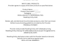 Own Brand Labelling Agreement Template