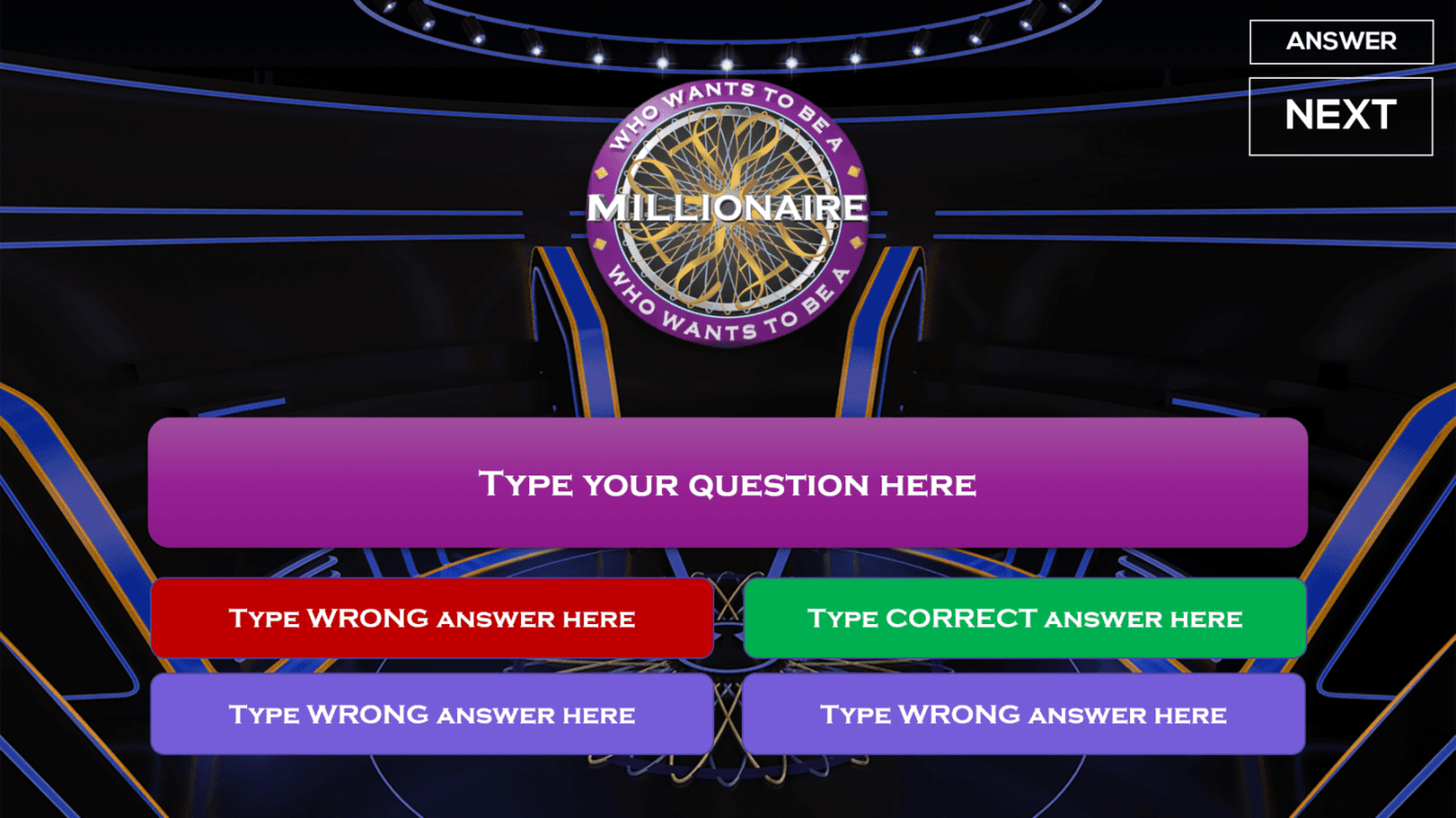 Who Wants To Be A Millionaire" PowerPoint Quiz Game Show