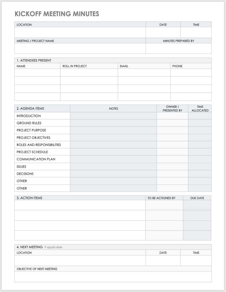 Free Project Kickoff Templates  Smartsheet