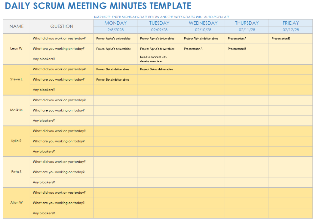 Free Scrum Meeting Templates