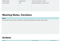 Meeting Notes Template For Formal Word Documents