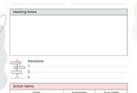 Meeting Minutes Template With Actionable Items