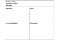 Comprehensive Meeting Note Taking Template For Formal Meetings