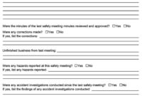 Monthly Safety Meeting Agenda And Guidelines